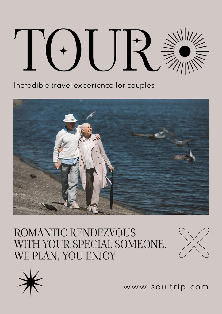  Romantic Tour for  Senior Couples Poster Šablona návrhu