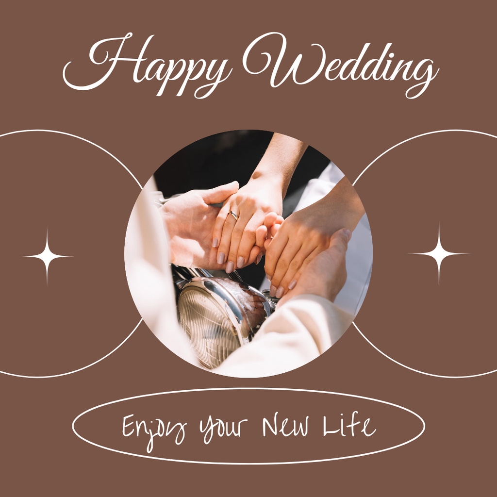 Wedding Greeting with Gentle Touches Hands Instagramデザインテンプレート