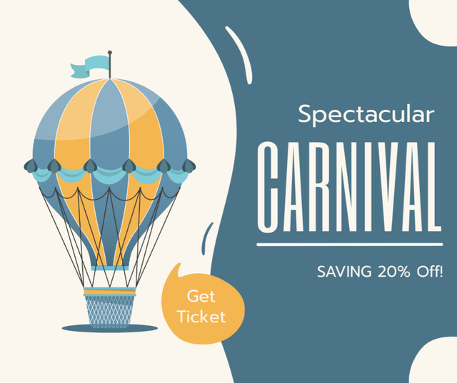 Platilla de diseño Spectacular Carnival With Air Balloon Tours And Discounts Facebook