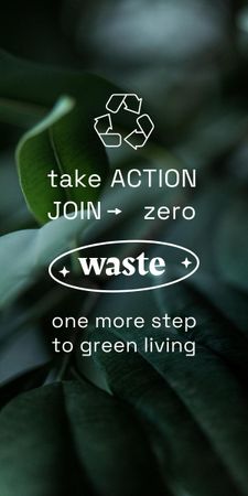 Zero Waste concept with Recycling Icon Graphic Πρότυπο σχεδίασης
