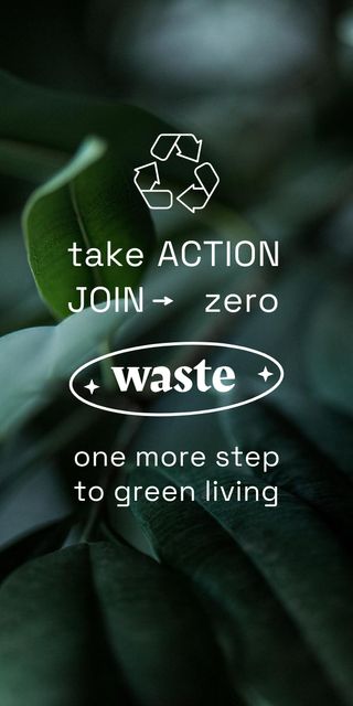 Designvorlage Zero Waste concept with Recycling Icon für Graphic