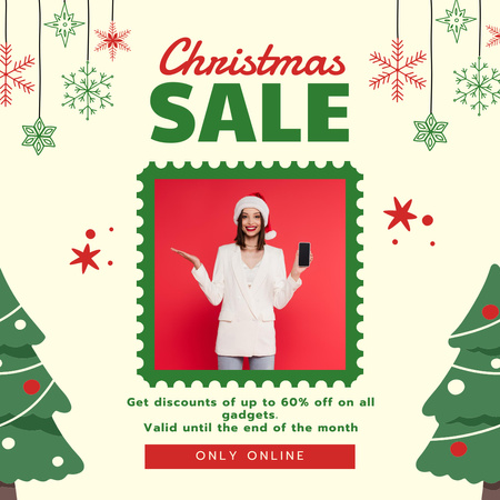 Festive  Sale on Christmas Instagram Design Template