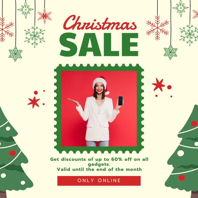 Platilla de diseño Festive  Sale on Christmas Instagram