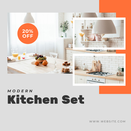 Designvorlage Modern Kitchen Set Discount Offer für Instagram