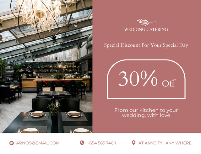 Modèle de visuel Wedding Catering Promotion - Thank You Card 5.5x4in Horizontal