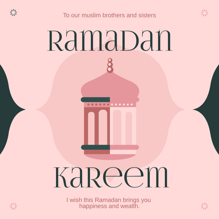 Ramadan Holiday Greeting on Pink Instagram Design Template