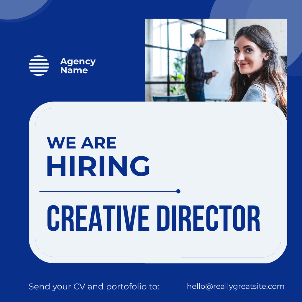 Best Job Opportunity For Creative Director Announcement Instagram Design Template