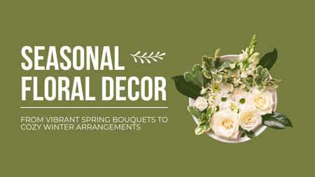Seasonal Flower Arrangements Service with Vibrant Bouquets Youtube Thumbnail Design Template