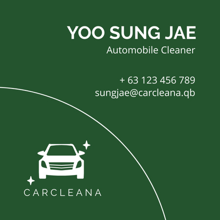 Automobile Cleaner Services on Green Square 65x65mm Tasarım Şablonu
