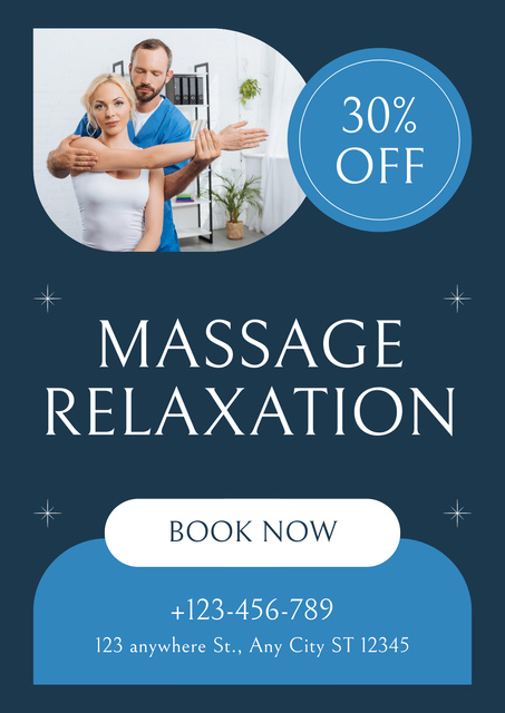 Professional Sports Massage Therapy Poster Tasarım Şablonu