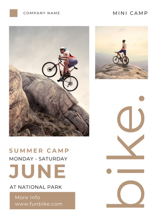 Bike Camp Invitation Poster A3 Design Template