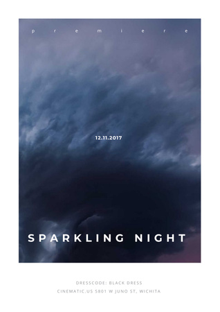 Sparkling night event Announcement Poster Tasarım Şablonu