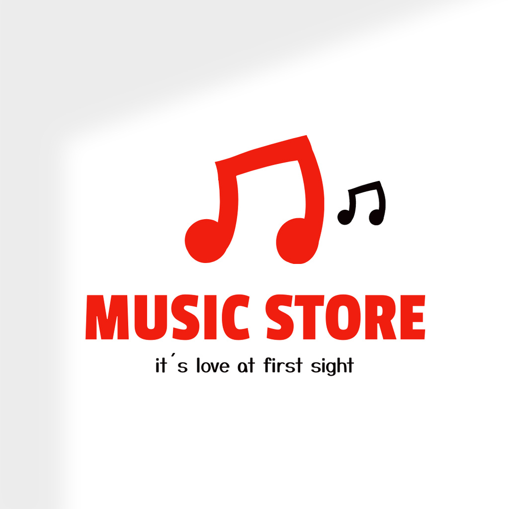 Music Store Ad Logo 1080x1080px Design Template