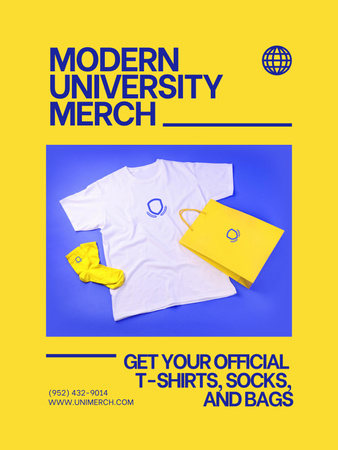 College Apparel and Merchandise Poster 36x48in Design Template