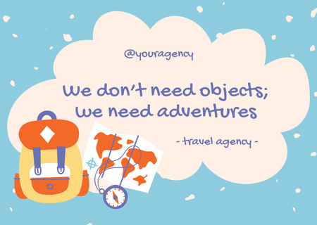 Motivation Quote About Travel and Adventures Card Design Template