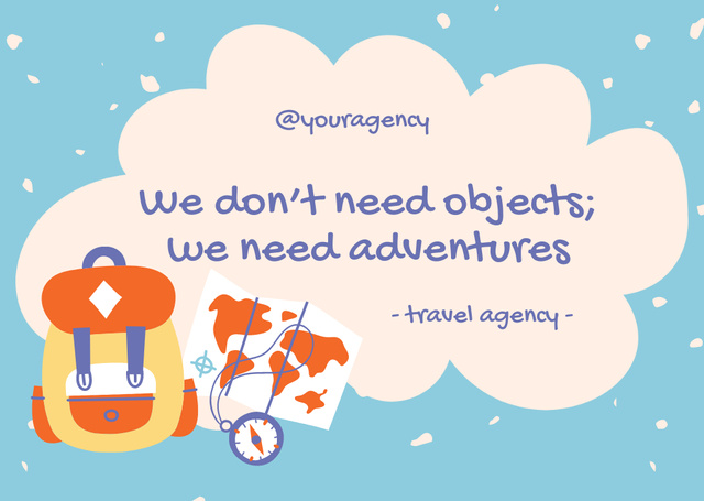 Modèle de visuel Motivation Quote About Travel and Adventures - Card