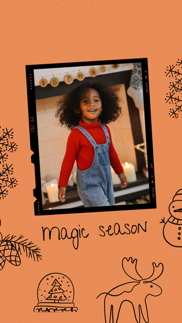 Plantilla de diseño de Winter Holidays Inspiration with Cute Little Girl Instagram Video Story 