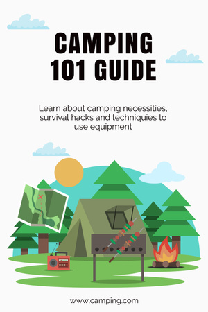 Ontwerpsjabloon van Pinterest van Necessities Guide for Camping 