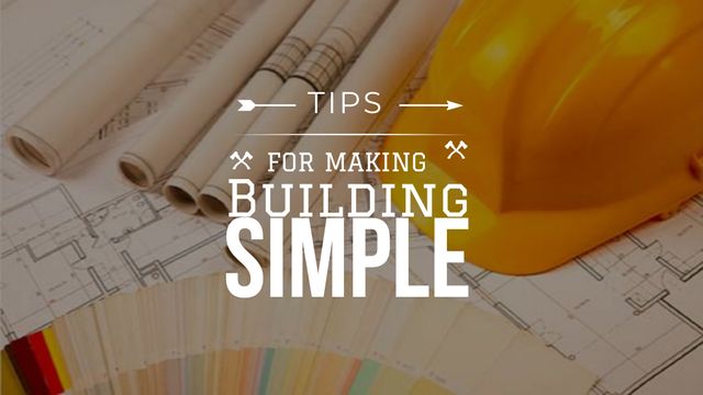 Building Tips blueprints on table Title Design Template
