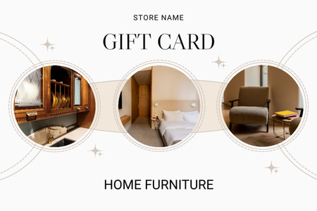 Elegant Collage of Home Furniture Discount Offer Gift Certificate Design Template
