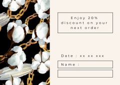 Thank You for Your Order Message with Cotton Flower Branches