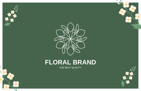Designvorlage Flower Studio Ad with Lilies of the Valley für Business Card 85x55mm