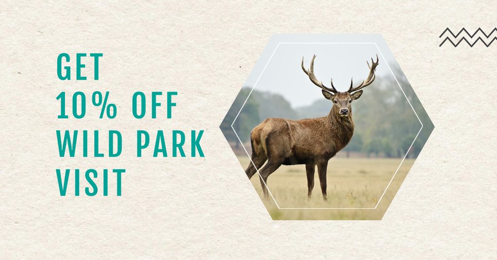 Wild Park Invitation with Deer Facebook AD Šablona návrhu