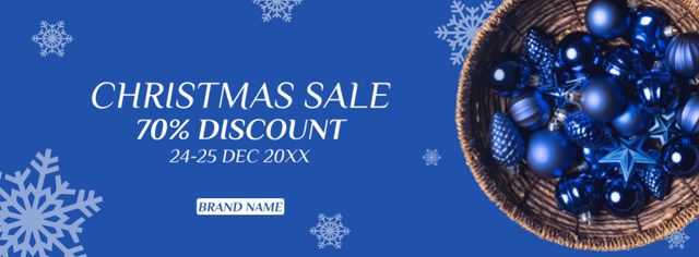 Christmas Sale of Accessories Blue Stylish Facebook coverデザインテンプレート