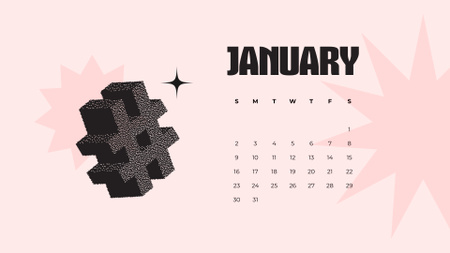 Illustration of Abstract Figures Calendar – шаблон для дизайна