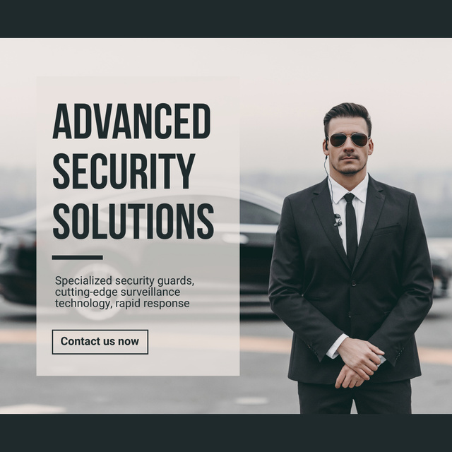 Plantilla de diseño de Advanced Security Solutions LinkedIn post 