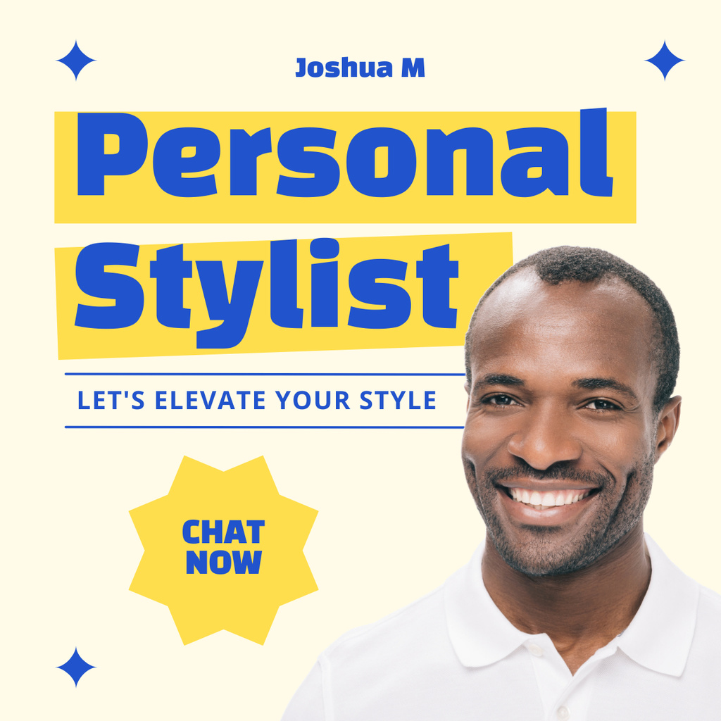 Personal Male Stylist for Image Improvement LinkedIn post tervezősablon