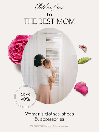 Woman with Newborn on Mother's Day Poster US Design Template