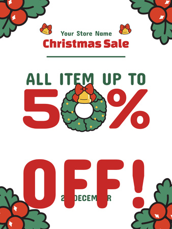 Christmas Sale for All Items Poster USデザインテンプレート
