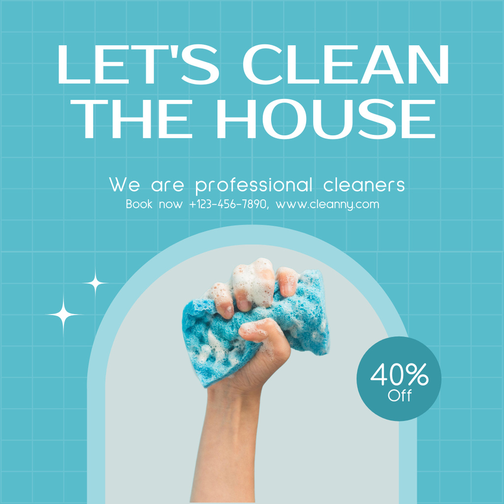 Designvorlage House Cleaning Services Offer für Instagram AD