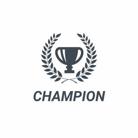 Champions Cup Emblem with Laurel Wreath Logo 1080x1080px Πρότυπο σχεδίασης