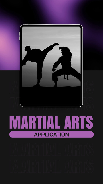 Martial Arts Application For Tablet Offer Instagram Video Story Šablona návrhu