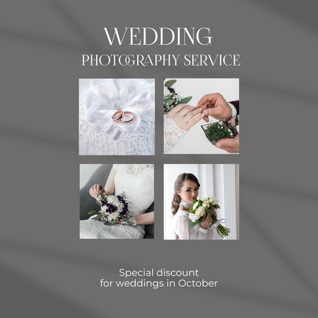 Designvorlage Wedding Photography Services für Instagram
