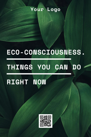 Eco-consciousness concept with simple icons Invitation 6x9in Šablona návrhu