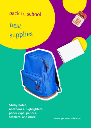 Prodej školních potřeb s batohem Postcard 5x7in Vertical Šablona návrhu