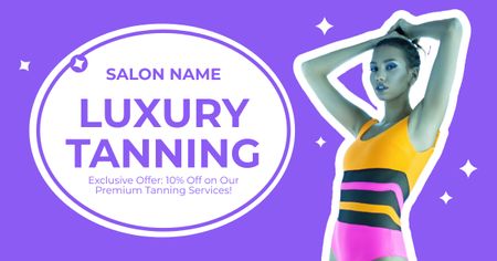 Exclusive Offer Discounts at Luxury Tanning Salon Facebook AD Design Template