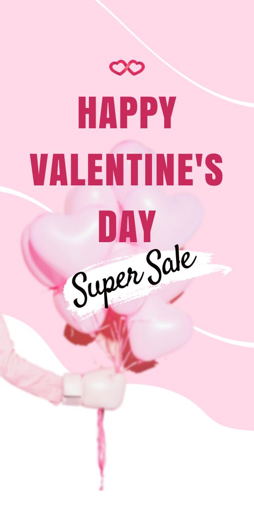 Valentine's Day Super Discount Offer Graphic Πρότυπο σχεδίασης
