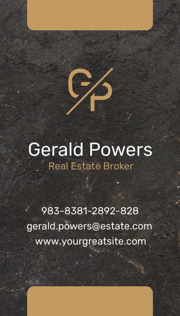 Platilla de diseño Real Estate Agent Services With Stone Texture Business Card US Vertical