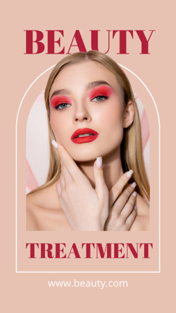 Young Woman in Bright Makeup Instagram Story Design Template