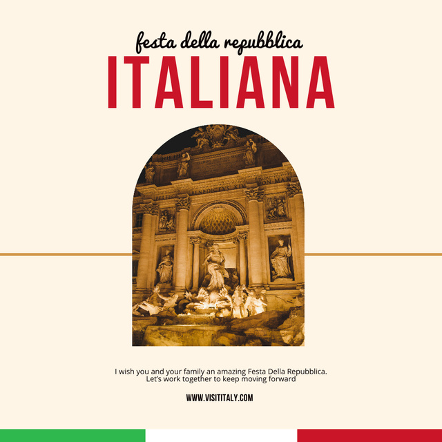 Festa della Repubblica Announcement of Celebration Instagramデザインテンプレート