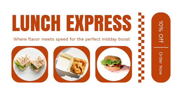 Template di design Lunch Discount Offer with Various Fast Food Facebook AD