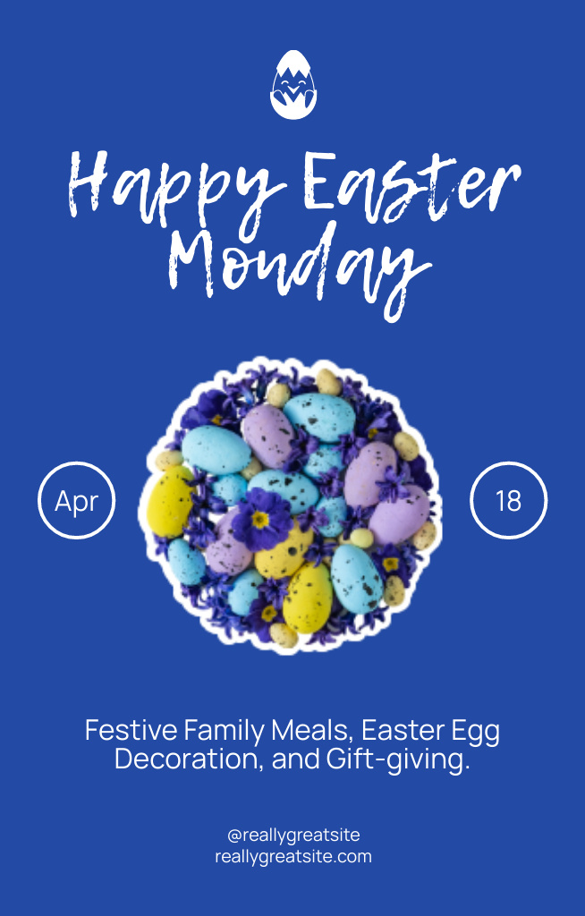 Happy Easter Monday Announcement Invitation 4.6x7.2in – шаблон для дизайна