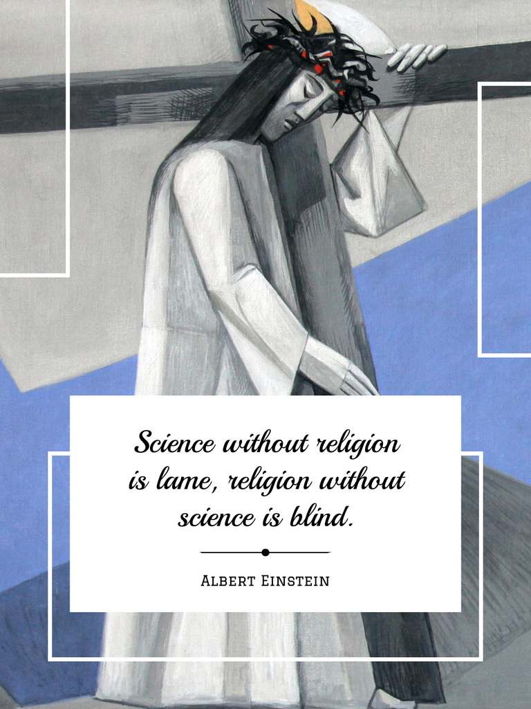 Religion Quote with Christian Cross Poster US tervezősablon