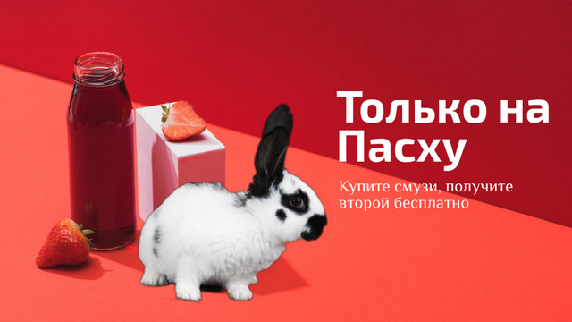 Detox Easter Offer with cute Rabbit Full HD video – шаблон для дизайну