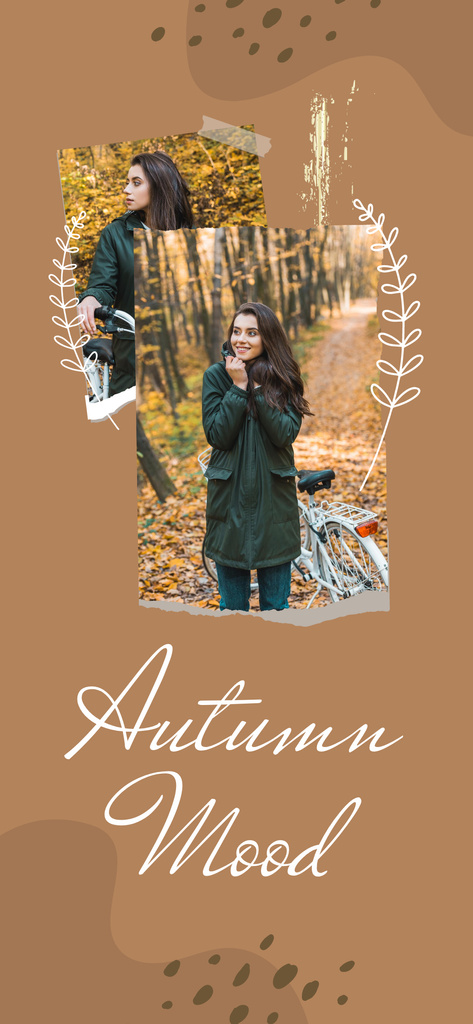 Happy Young Woman in Autumn Park Snapchat Geofilter Design Template