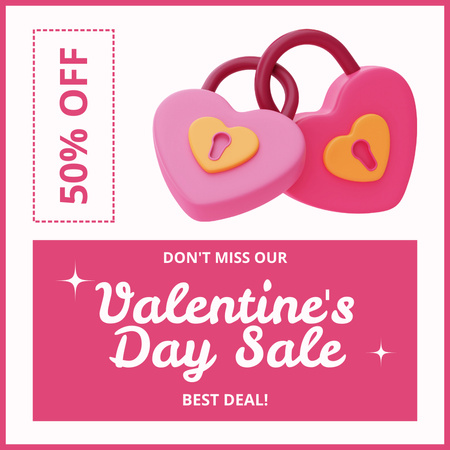 Platilla de diseño Best Valentine's Day Sale At Half Price Instagram